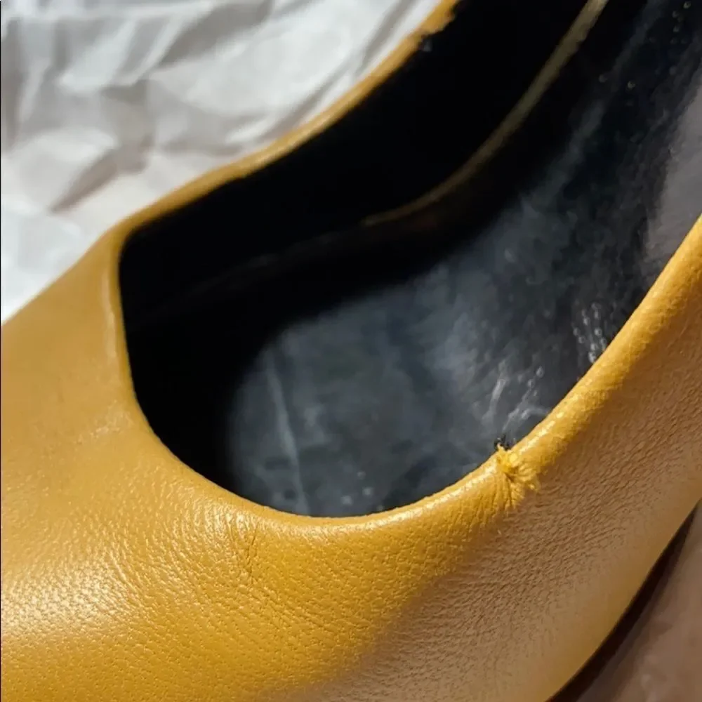 Be And D Round Toe Tan Brown Leather Pumps 35